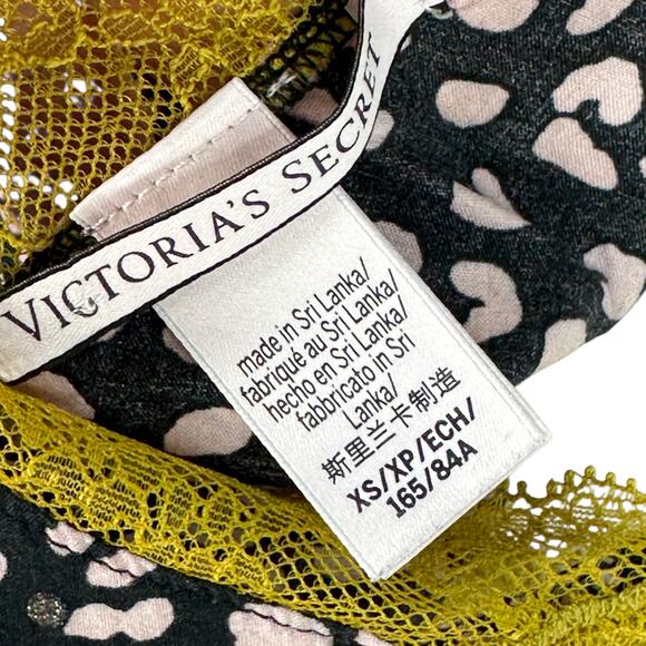 Victorias Secret Cami Camisole Crop Top Womens Size XS Leopard Animal Print Lace - Picture 7 of 8